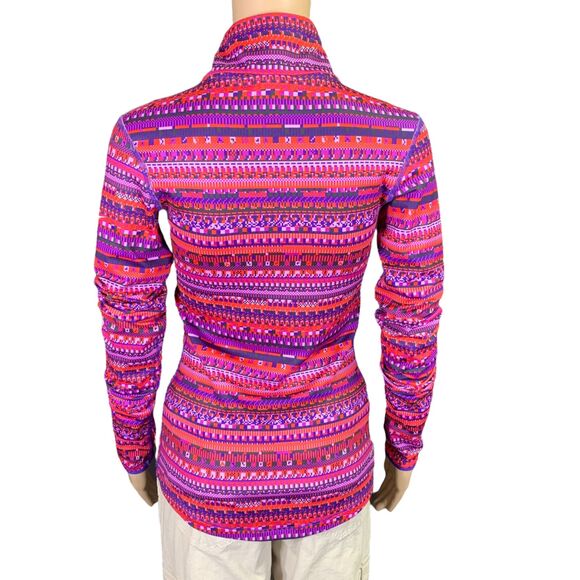 Nike Womens Pullover Top Shirt Dri Fit Geo Print Half Zip Long Sleeve Small - Picture 7 of 12